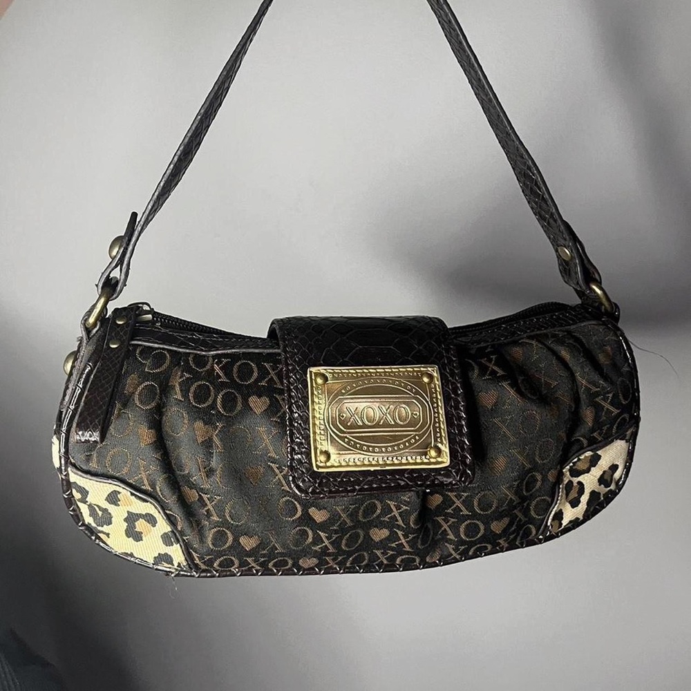 Y2K grunge leopard shoulder bag
